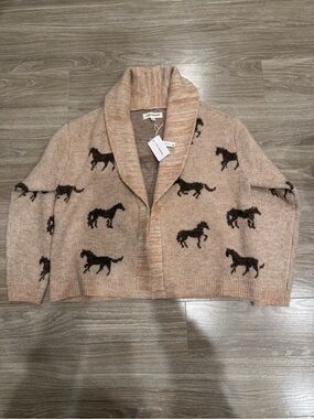 NWT Lucky Brand Horse Cardigan Sweater